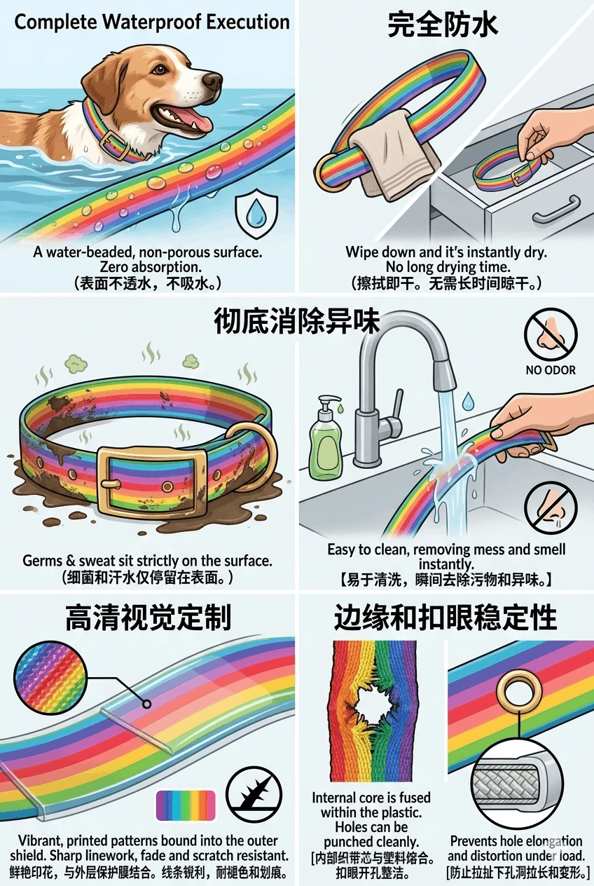 waterproof printed dog collar waterproof printed dog collar